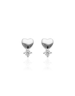 Boucles d'oreilles Cœur AÉLYS en Argent 925/1000 et Oxydes - AE-B6OZ0537