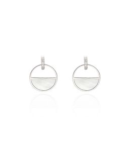 Boucles d'oreilles ÉCLAT DE LUNE en Argent 925/1000 avec Nacre et Oxydes - 1 cm - AE-B6NA0005