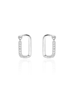 Boucles d'oreilles Rectangle LINHA en Argent 925/1000 avec Oxydes - AE-B6OZ0564