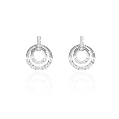 Boucles d'oreilles COROA en Argent 925/1000 avec Oxydes - 0,9 cm - AE-B6OZ0563