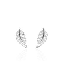 Boucles d'oreilles Feuille AÉLYS en Argent 925/1000 avec Oxydes - AE-B6OZ0558