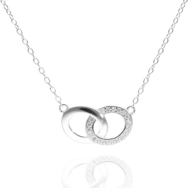 Collier Cercles Entrelacés LINHA en Argent 925/1000 avec Oxydes - AE-C6OZ0380