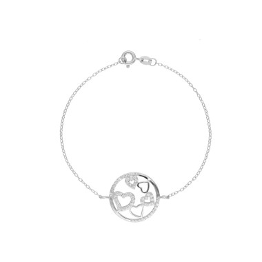 Bracelet Cœurs AÉLYS en Argent 925/1000 avec Oxydes - AE-BR6OZ0242