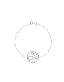 Bracelet Cœurs AÉLYS en Argent 925/1000 avec Oxydes - AE-BR6OZ0242