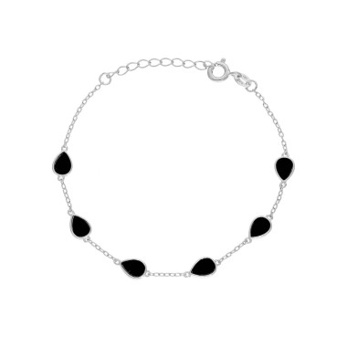 Bracelet Goutte AÉLYS en Argent 925/1000 avec Onyx - AE-BR6OY0003