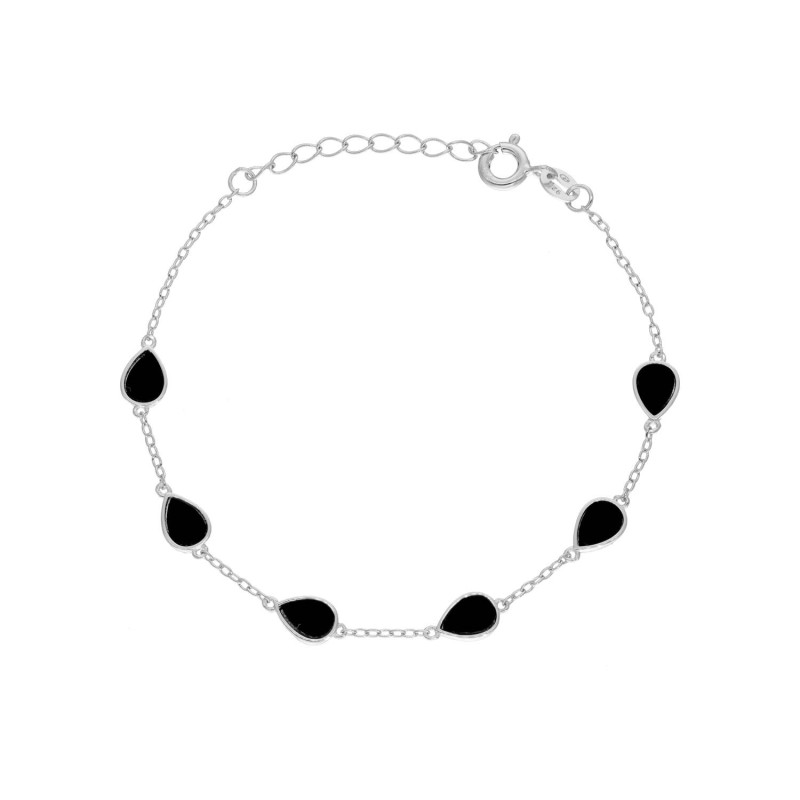 Bracelet Goutte AÉLYS en Argent 925/1000 avec Onyx - AE-BR6OY0003