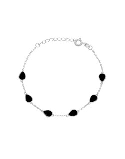 Bracelet Goutte AÉLYS en Argent 925/1000 avec Onyx - AE-BR6OY0003