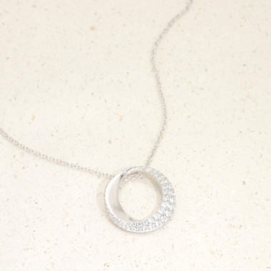 Collier COROA en Argent 925/1000 avec Oxydes - AE-C6OZ0390