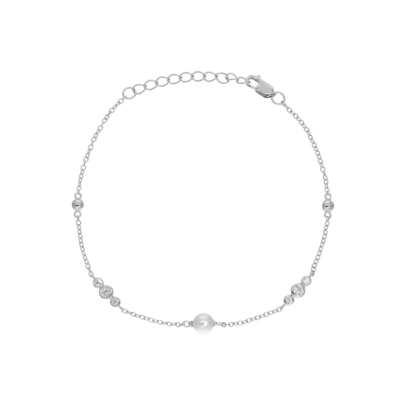 Bracelet AÉLYS en Argent 925/1000 avec Perle et Oxydes - AE-BR6PL0019