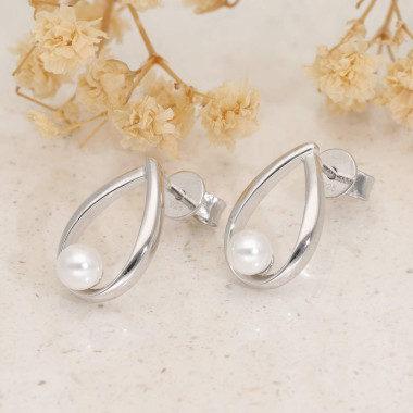 Boucles d'oreilles Goutte AÉLYS en Argent 925/1000 avec Perle - AE-B6PL0058