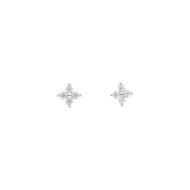 Boucles d'oreilles Fleur AÉLYS en Argent 925/1000 avec Oxydes - AE-B6OZ0576