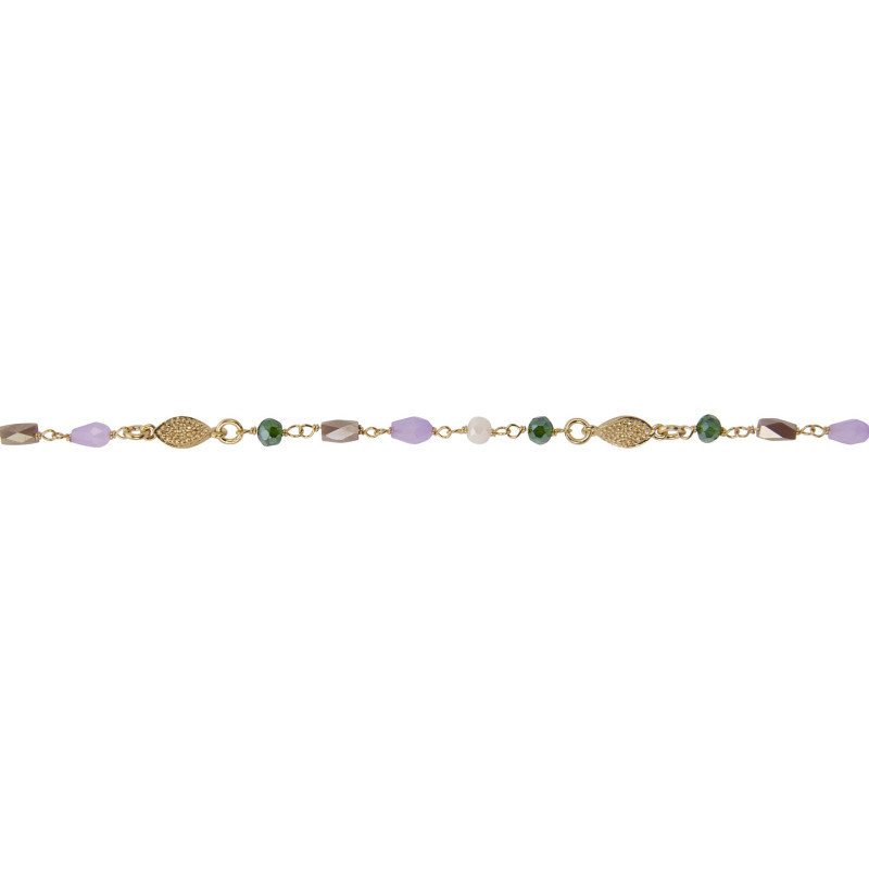 Bracelet FARANDOLE - UNE A UNE Vert et Lilas - BRFG8