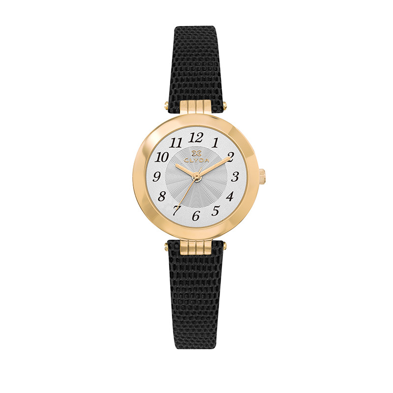 Montre TRIOMPHE - CLYDA Femme Bracelet Cuir Noir - CLA0755PAAN