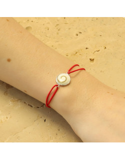 Bracelet AÉLYS en Argent 925/1000 avec Œil de Sainte Lucie sur Cordon Rouge 13 mm - AE-BR6OL0029
