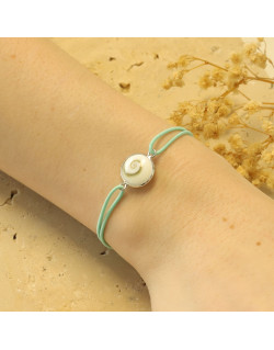Bracelet AÉLYS en Argent 925/1000 avec Œil de Sainte Lucie sur Cordon Bleu Clair 13 mm - AE-BR6OL0030