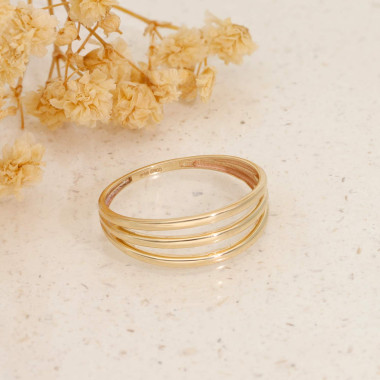 Bague Triple Corps AÉLYS en Or 375/1000  - AE-BA40383