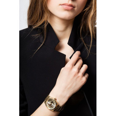 Montre ZADIG & VOLTAIRE en Acier Doré avec Cadran Motif Tête de Mort - ZVT002