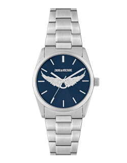 Montre ZADIG & VOLTAIRE en Acier avec Cadran Bleu Motif Ailes - ZVT1303