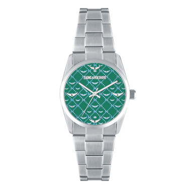 Montre ZADIG & VOLTAIRE en Acier avec Cadran Vert Motif Ailes - ZVW1101