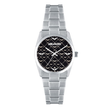 Montre ZADIG & VOLTAIRE en Acier avec Cadran Noir Motif Ailes - ZVW1102