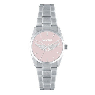 Montre ZADIG & VOLTAIRE en Acier avec Cadran Rose Motif Ailes - ZVW1109