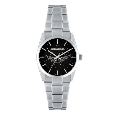 Montre ZADIG & VOLTAIRE en Acier avec Cadran Noir Motif Ailes - ZVW1110
