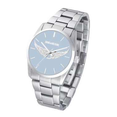 Montre ZADIG & VOLTAIRE en Acier avec Cadran Bleu Motif Ailes - ZVW1112