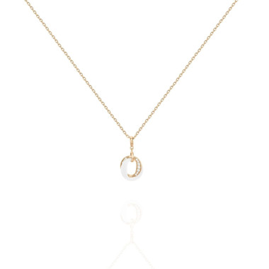 Collier CERANITY en Plaqué Or et Céramique Blanche avec Oxydes - AE-C5OZ0029