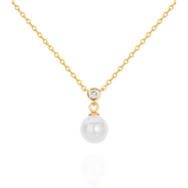 Collier CERANITY en Plaqué Or et Céramique Blanche avec Oxyde  - AE-C5OZ0035