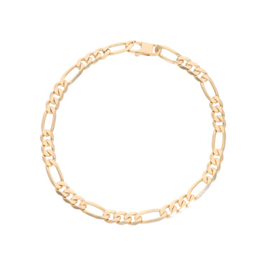 Bracelet AÉLYS en Plaqué Or Maille Alternée 1/3 - Largeur 5 mm - AE-BR50012