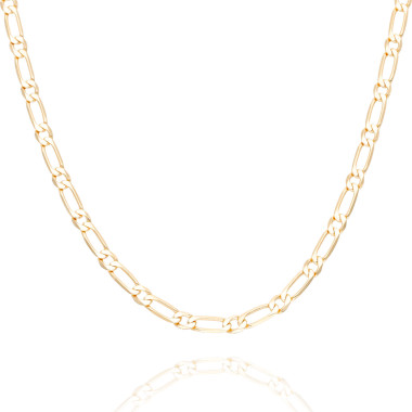 Chaîne AÉLYS en Plaqué Or Maille Alternée 1/1 - Largeur 3 mm - 50 cm - AE-C50012