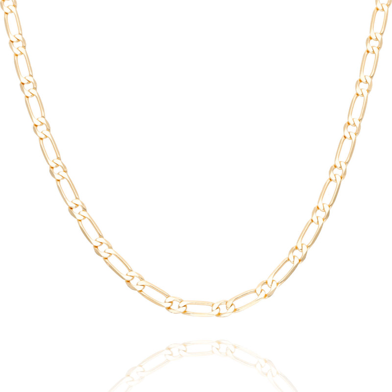 Chaîne AÉLYS en Plaqué Or Maille Alternée 1/1 - Largeur 3 mm - 50 cm - AE-C50012