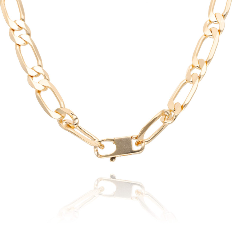 Chaîne AÉLYS en Plaqué Or Maille Alternée 1/1 - Largeur 7 mm - AE-C50014