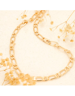 Chaîne AÉLYS en Plaqué Or Maille Alternée 1/1 - Largeur 7 mm - AE-C50014