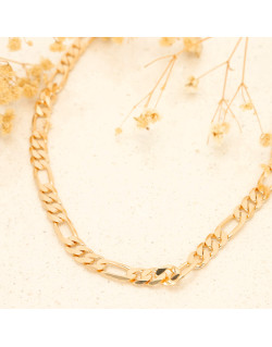 Chaîne AÉLYS en Plaqué Or Maille Alternée 1/3 - Largeur 7 mm - AE-C50017