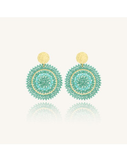 Boucles d'oreilles MINI ESPAGNOLA - SANTIBE Vert d'eau