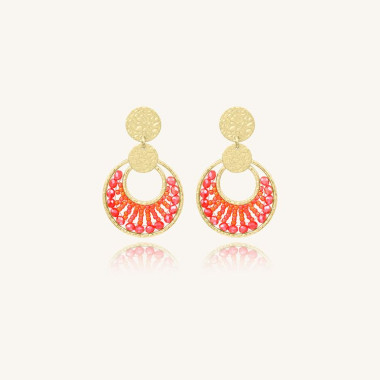 Boucles d'oreilles MINI LUNA - SANTIBE Corail