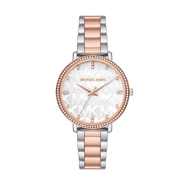 Montre PYPER - MICHAEL KORS Femme Bracelet Acier Bicolore Gris et Rose - MK4920