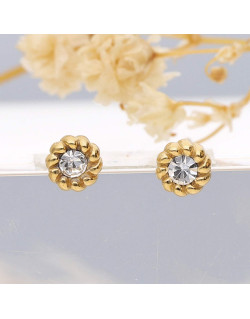 Boucles d'oreilles ETIKA en Acier Doré et Oxydes - AE-B7OZ0041