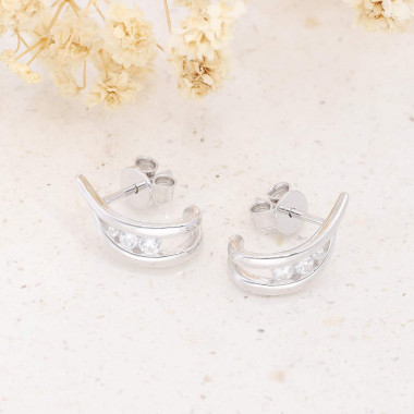 Boucles d'oreilles AÉLYS en Argent 925/1000 avec Oxydes - AE-B6OZ0605