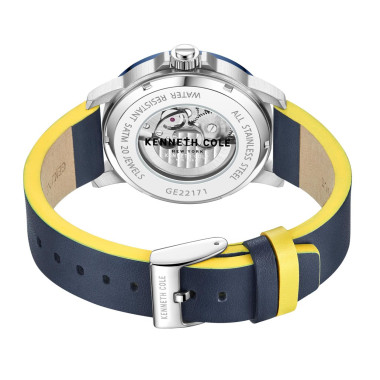 Montre Automatique KENNETH COLE Bracelet Cuir Bleu marine - KCWGE2217102
