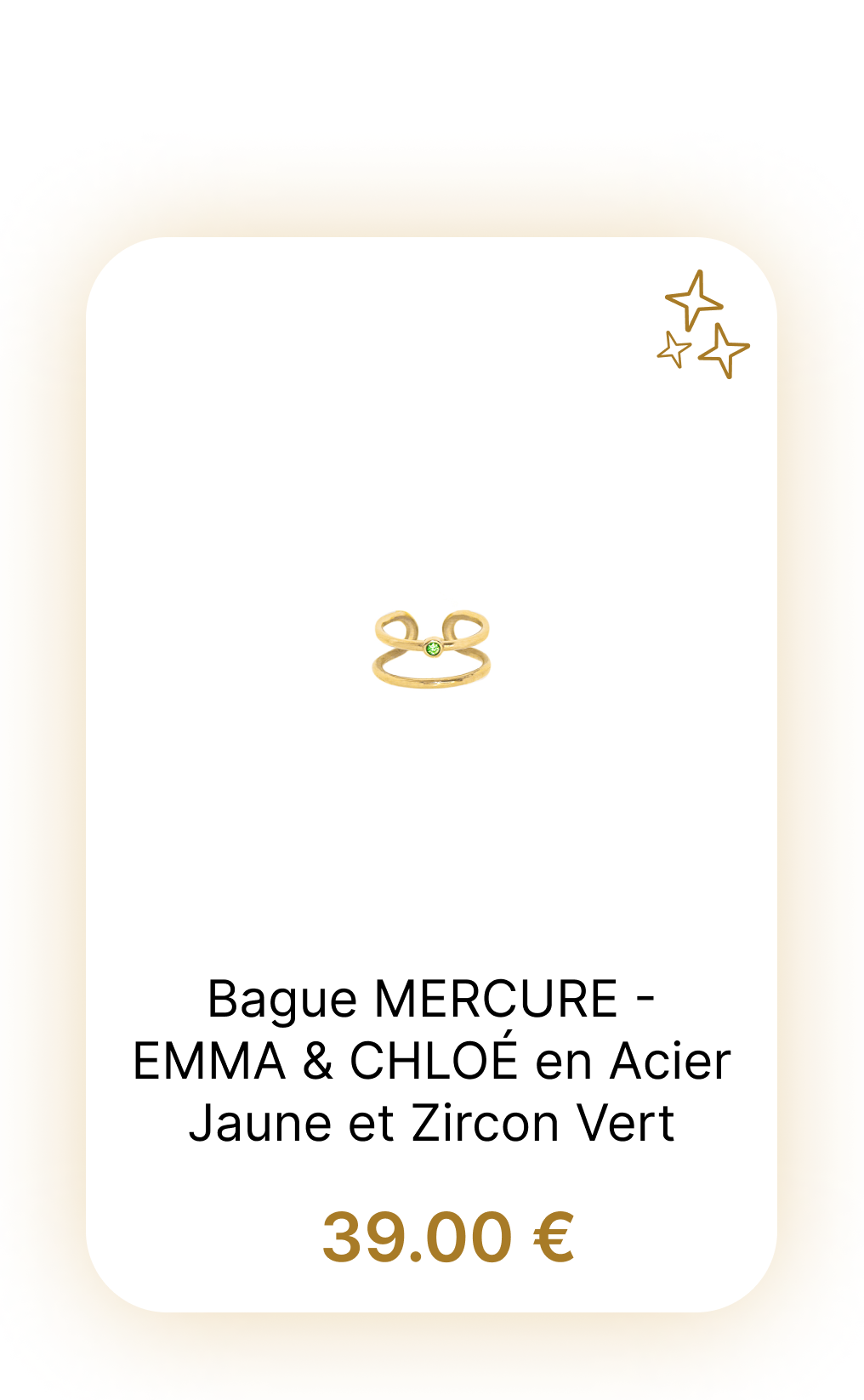 https://aelys.fr/img/cms/Bague MERCURE - EMMA & CHLOÉ en Acier Jaune et Zircon Vert.png MERCURE - EMMA & CHLOÉ en Acier Jaune et Zircon Vert