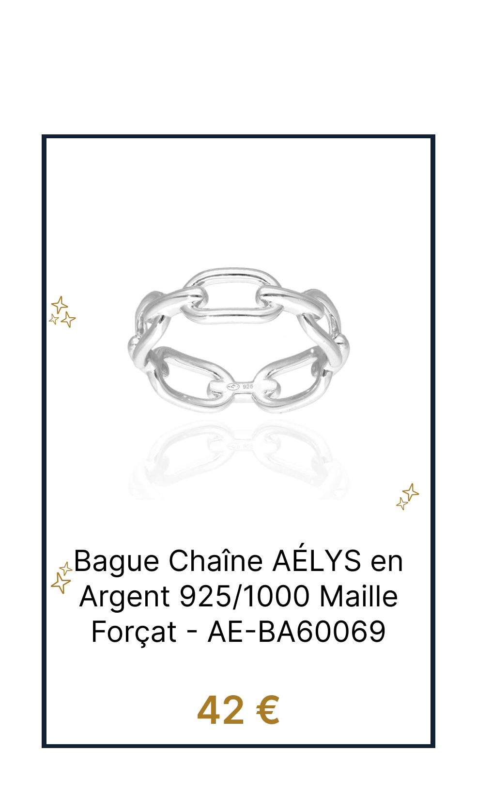 Bague Chaîne AÉLYS en Argent 925/1000 Maille Forçat - AE-BA60069