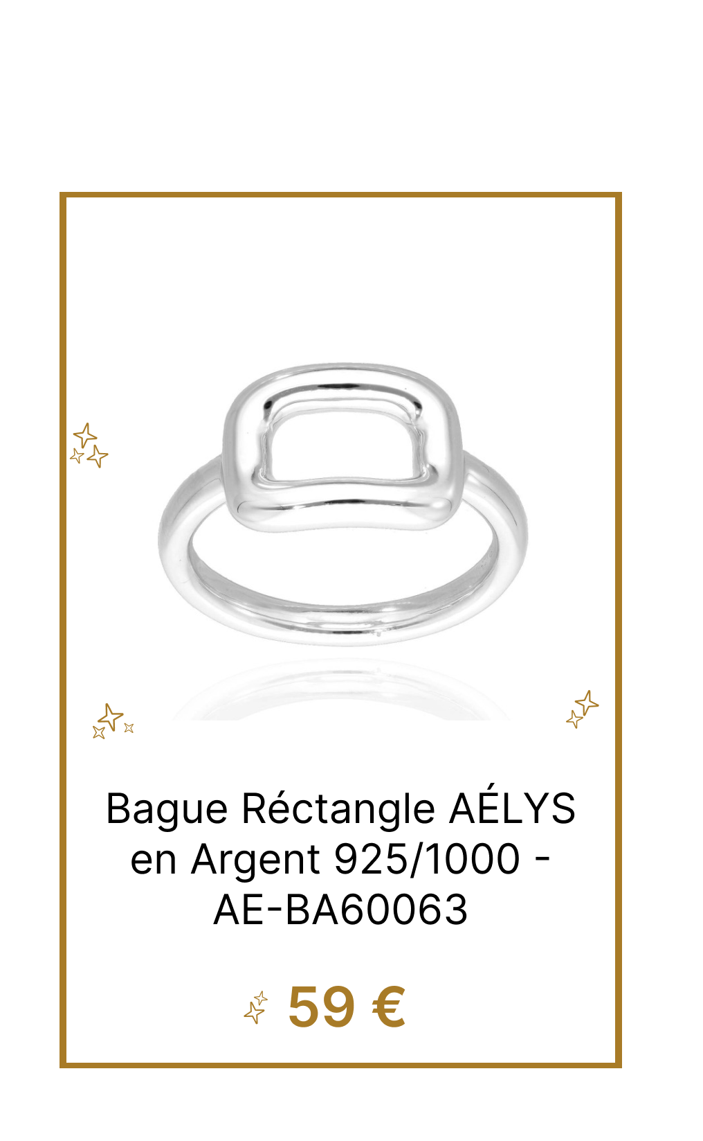 Bague Réctangle AÉLYS en Argent 925/1000 - AE-BA60063