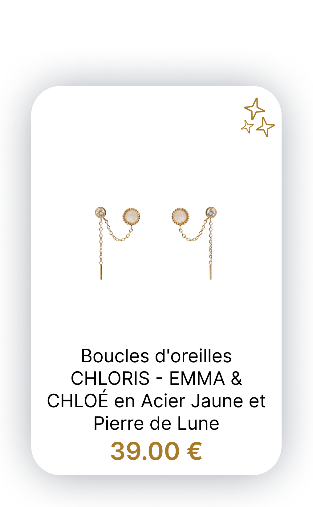 Boucles doreilles CHLORIS - EMMA & CHLOÉ en Acier Jaune et Pierre de Lune