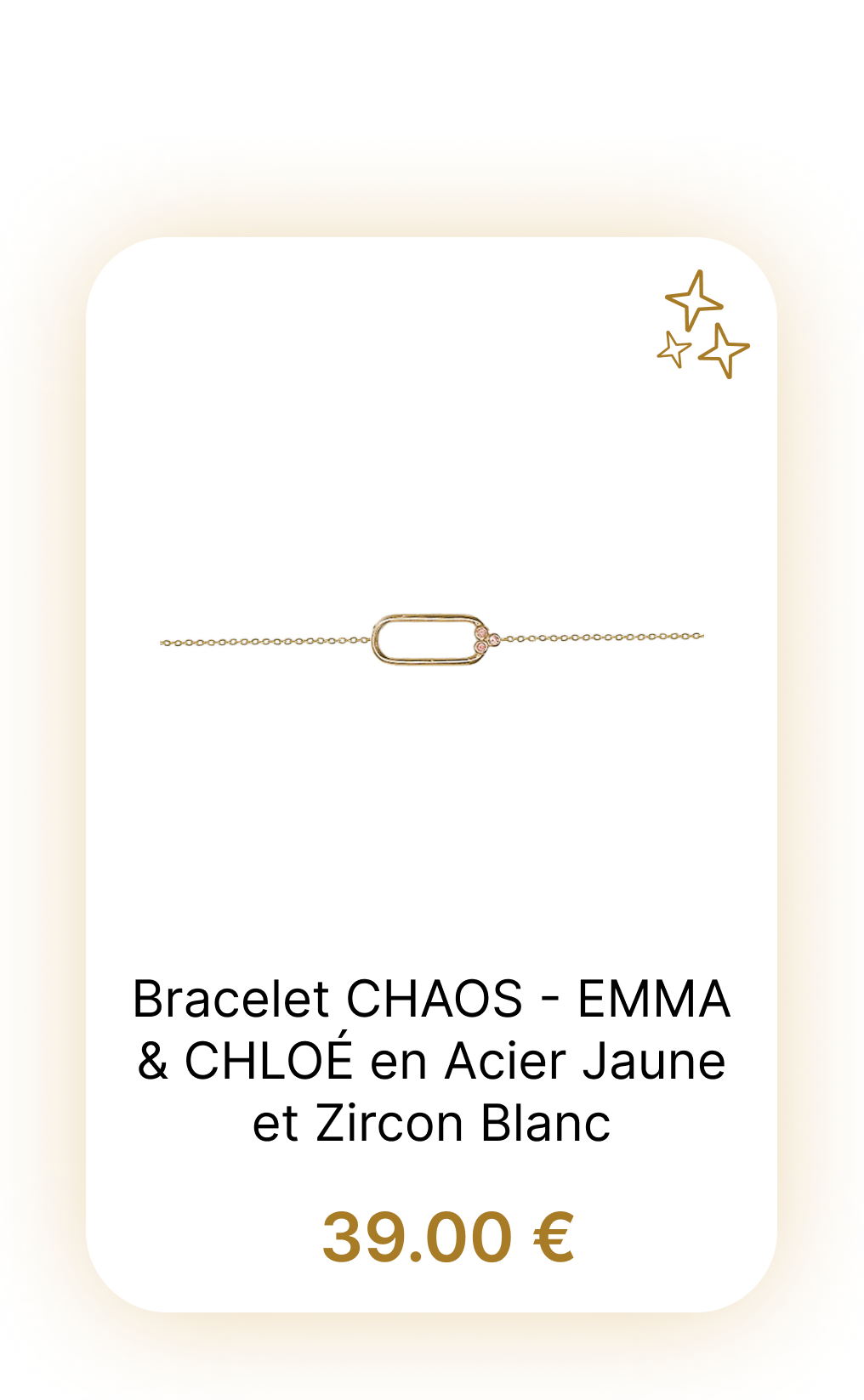 Bracelet CHAOS - EMMA & CHLOÉ en Acier Jaune et Zircon Blanc