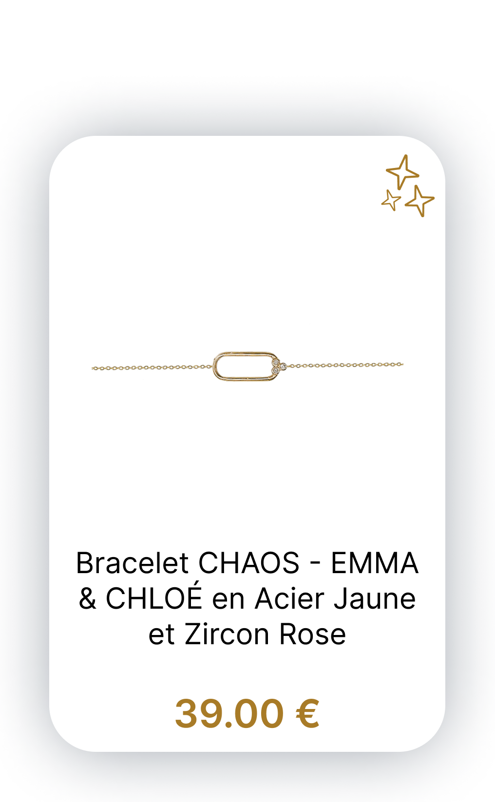 Bracelet CHAOS - EMMA & CHLOÉ en Acier Jaune et Zircon Rose