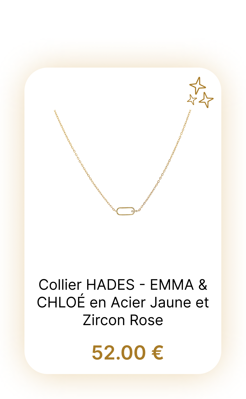 Collier HADES - EMMA & CHLOÉ en Acier Jaune et Zircon Rose