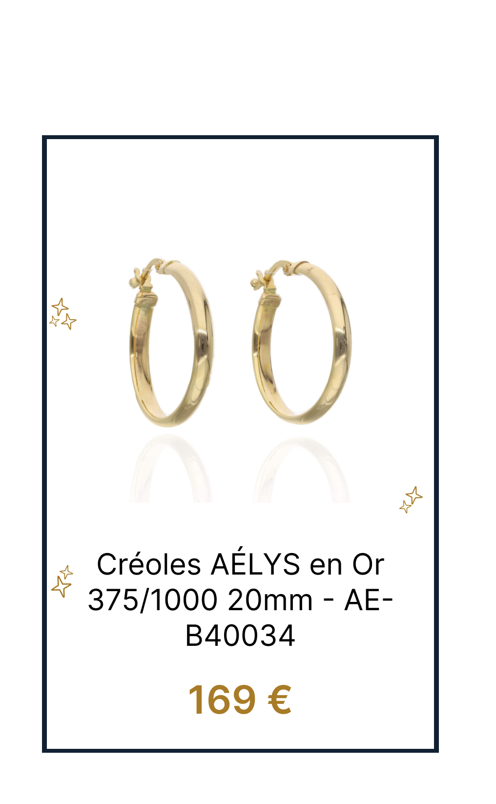 Créoles AÉLYS en Or 375/1000 20mm - AE-B40034