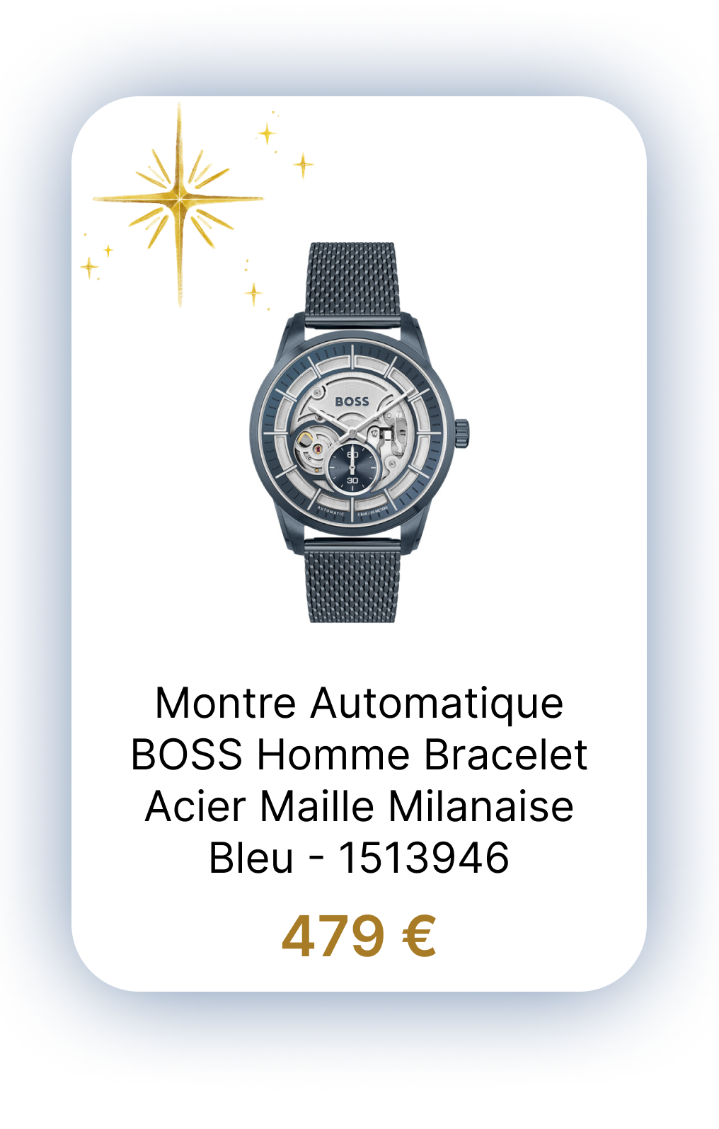 Montre Automatique SPORT LUX SOPHIO AUTO - BOSS Homme Bracelet Acier Maille Milanaise Bleu - 1513946.png